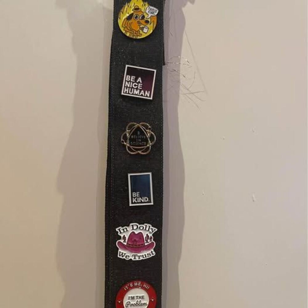 cartoon graphic pins or brooches taylor swift, its fine, i believe in science, e